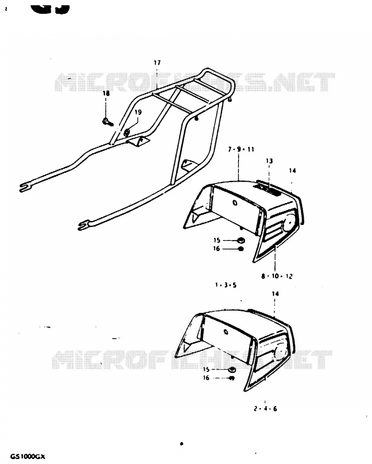 ACHTER KUIP - SEAT COWL Suzuki MOTO 1000 GS 1980  GS1000GT(X/T)
