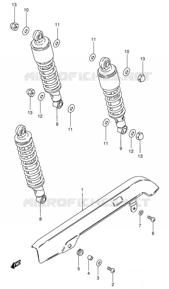 ACHTER SCHOKDEMPER Suzuki MOTO 125 GN 1994  GN125R(E1)