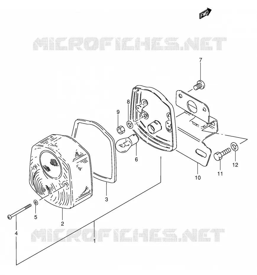 ACHTERLICHT (E16) Suzuki SCOOTER 50 FZ 1999  FZ50X(E1)