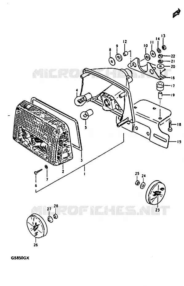 ACHTERLICHT (E18, E26, E39) Suzuki MOTO 850 GS 1980  GS850GT(T/X)