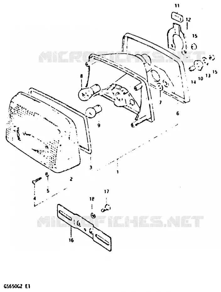 ACHTERLICHT (E2, E4, E21) Suzuki MOTO 650 GS 1982  GS650GZ(X/Z)