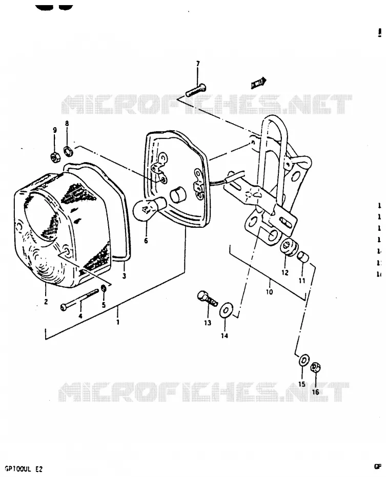 ACHTERLICHT (E2) Suzuki MOTO 100 GP 1983  GP100UD(X/D/L)