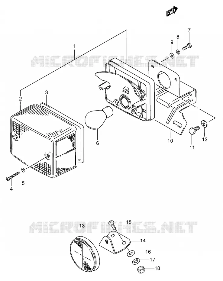 ACHTERLICHT (E2) Suzuki SCOOTER 50 FZ 1986  FZ50G(E1)