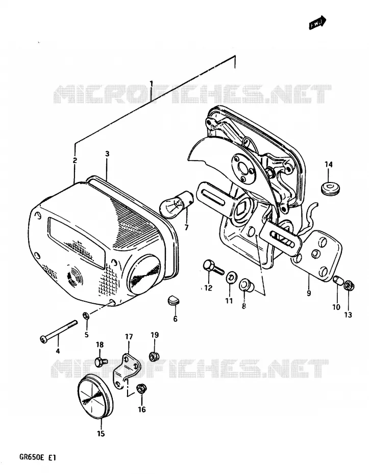 ACHTERLICHT (E22) Suzuki MOTO 650 TEMPTER 1984  GR650E(D/E)