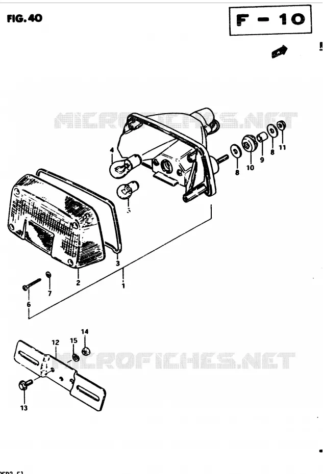 ACHTERLICHT (E25) Suzuki MOTO 450 GS 1982  GS4502(2/Z/D)