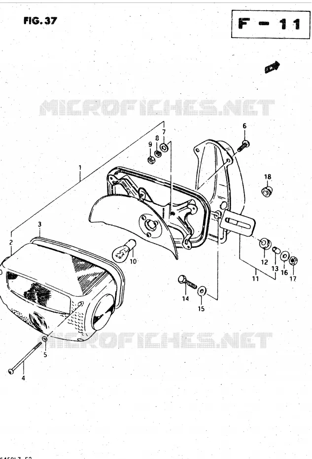 ACHTERLICHT (E34) Suzuki MOTO 450 GS-L 1996  GS450LT(E2)