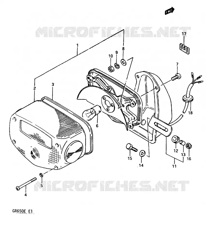 ACHTERLICHT (E34) Suzuki MOTO 650 TEMPTER 1983  GR650D(D/E)