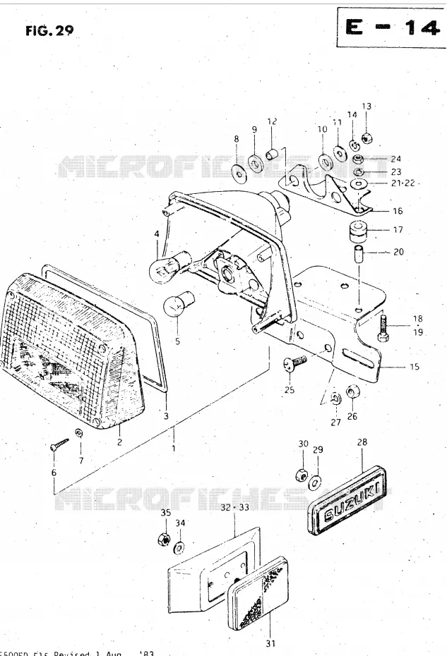 ACHTERLICHT (E39) Suzuki MOTO 500 GS-E 1982  GS500EZ(Z/D)