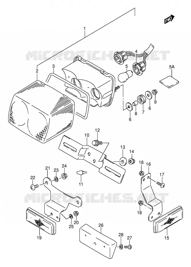 ACHTERLICHT (MODELE K/L/M/N/P/R/S) Suzuki MOTO 500 GS-E 1995  GS500EUS(E2)