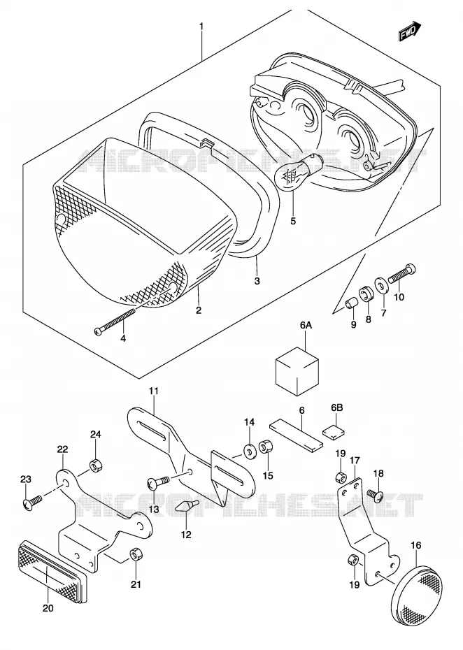 ACHTERLICHT (MODELE K3) Suzuki MOTO 500 GS-F 2004  GS500FUK4(P19)