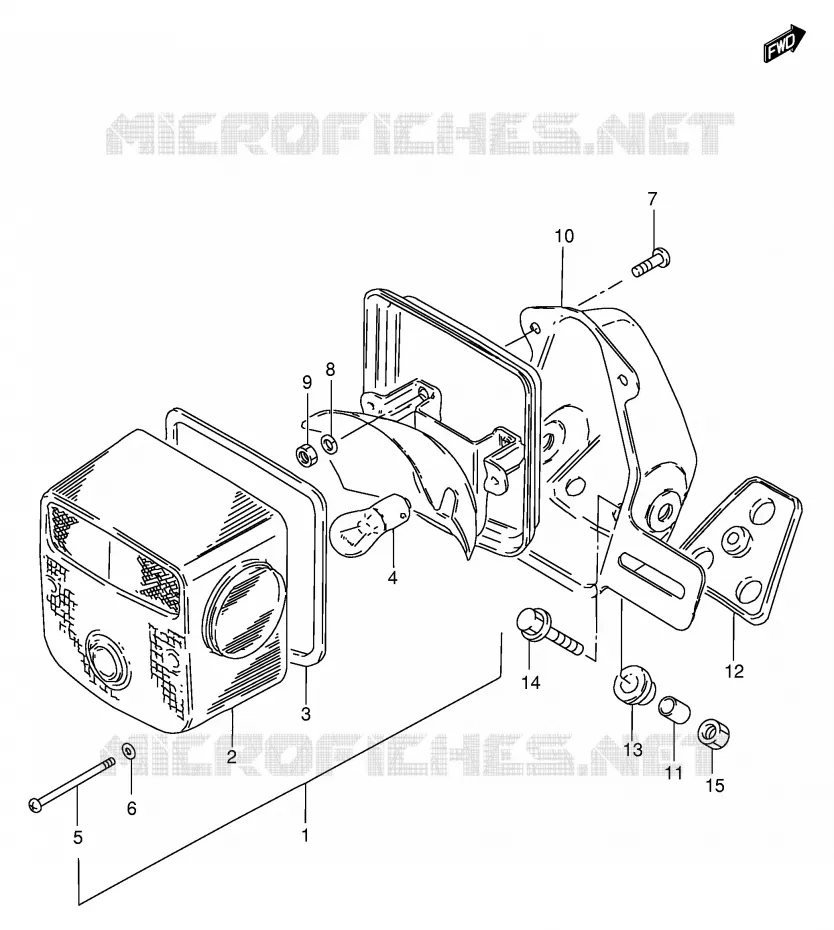 ACHTERLICHT (MODELE T/W/X E25,E39,E54) Suzuki MOTO 250 GN 1999  GN250X(E2)