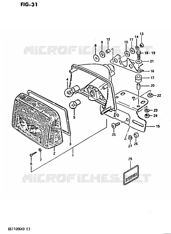 ACHTERLICHT Suzuki MOTO 1100 GS-G 1983  GS1100GKD(Z/2/D)