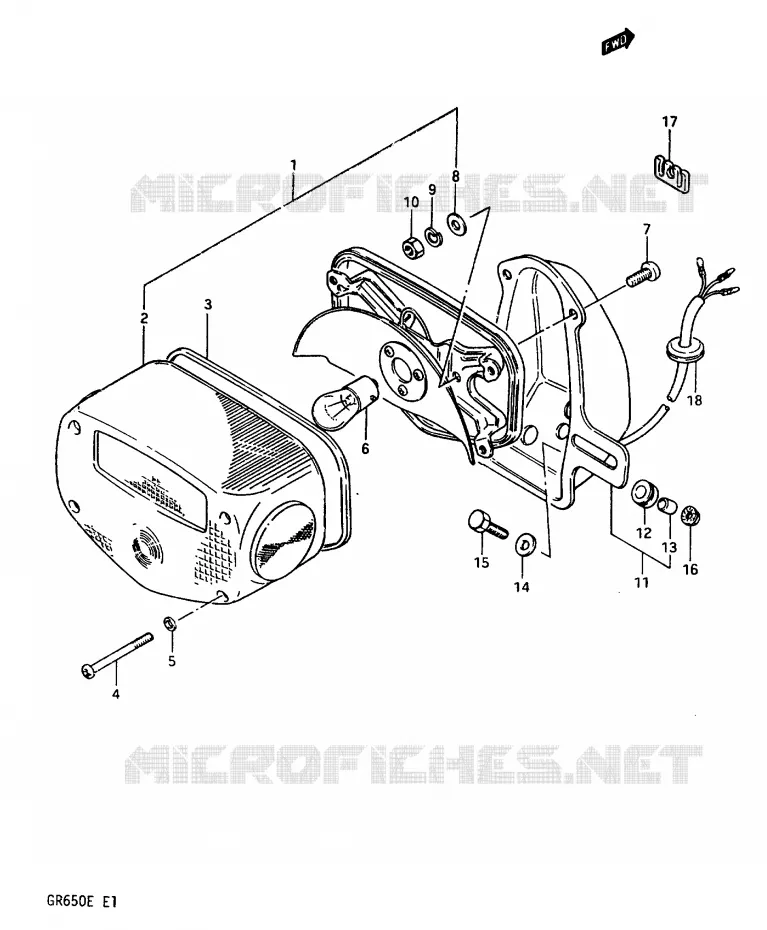ACHTERLICHT Suzuki MOTO 650 TEMPTER 1984  GR650XE(D/E)