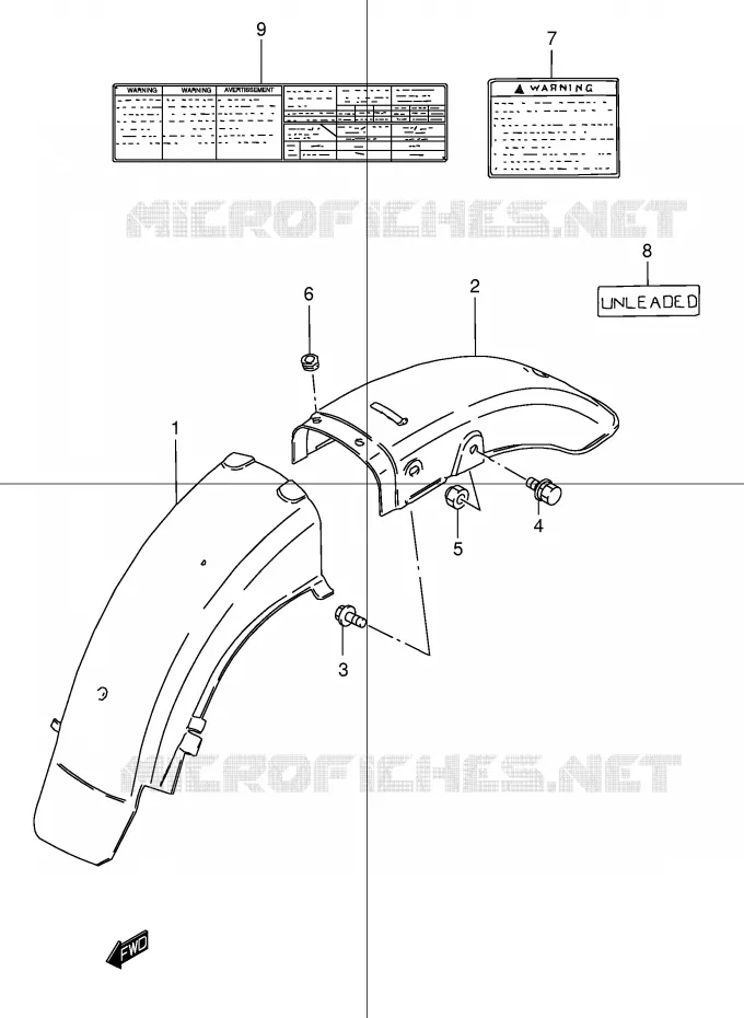 ACHTERSPATBORD (MODELE K1) Suzuki MOTO 250 GN 1996  GN250T(E2)