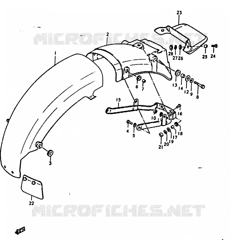 ACHTERSPATBORD Suzuki MOTO 1000 GS 1978  GS1000HC(C/N)