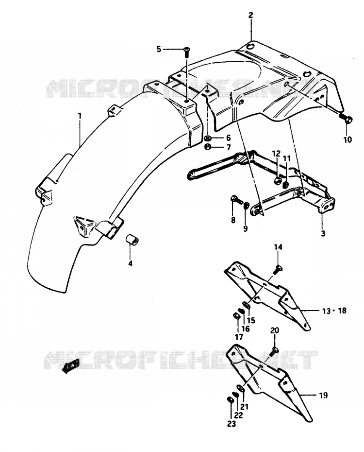 ACHTERSPATBORD Suzuki MOTO 1100 GSX-E 1984  GSX1100EE(E/F/G)