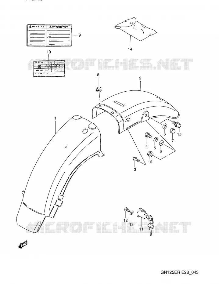 ACHTERSPATBORD Suzuki MOTO 125 GN 1993  GN125EP(E28)