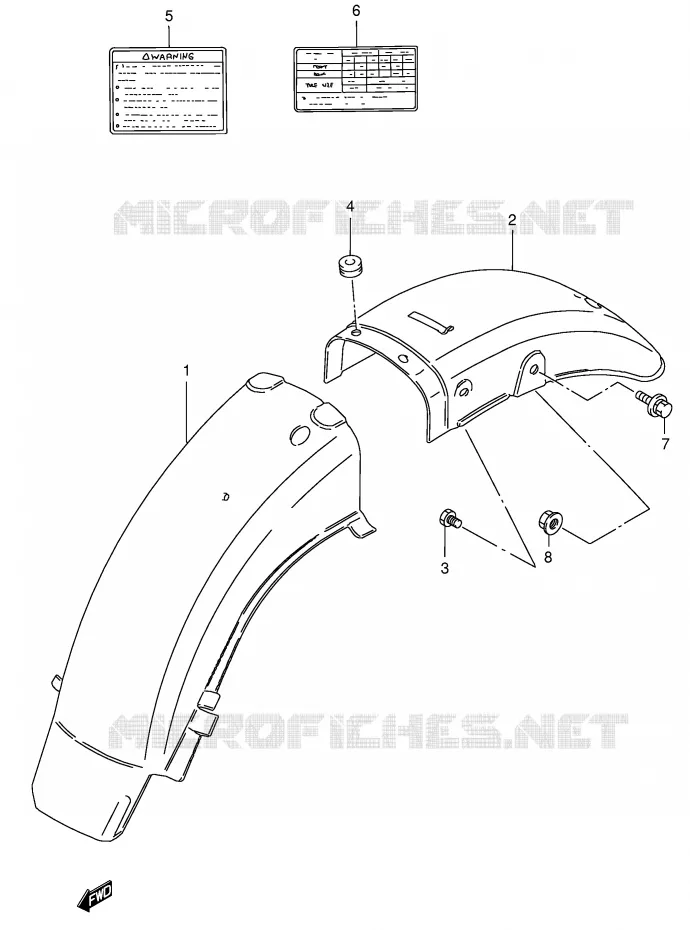 ACHTERSPATBORD Suzuki MOTO 125 GN 1998  GN125EW(E28)