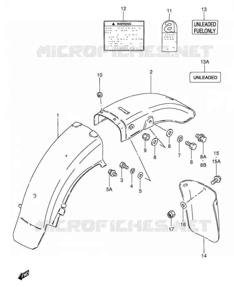 ACHTERSPATBORD Suzuki MOTO 250 GN 1992  GN250N(E2)