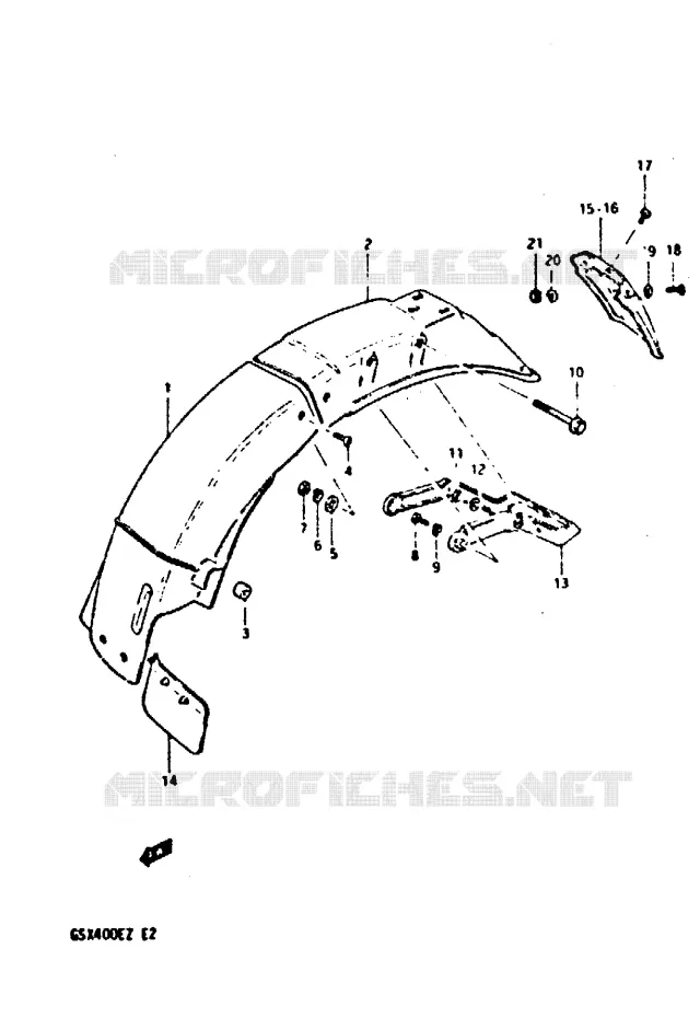 ACHTERSPATBORD Suzuki MOTO 400 GSX 1982  GSX400SZ