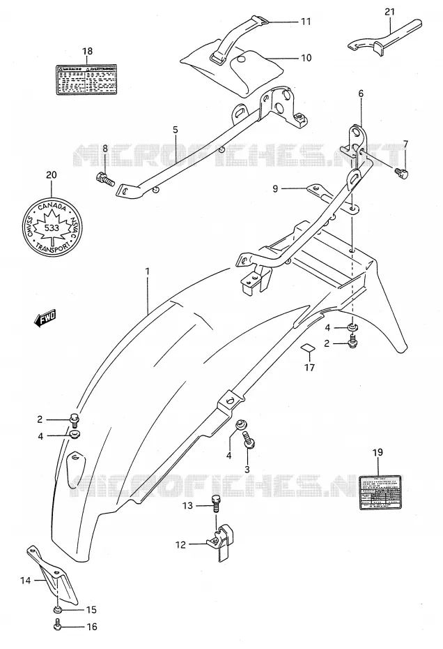 ACHTERSPATBORD Suzuki MOTO 500 GS-E 1995  GS500EUS(E28)