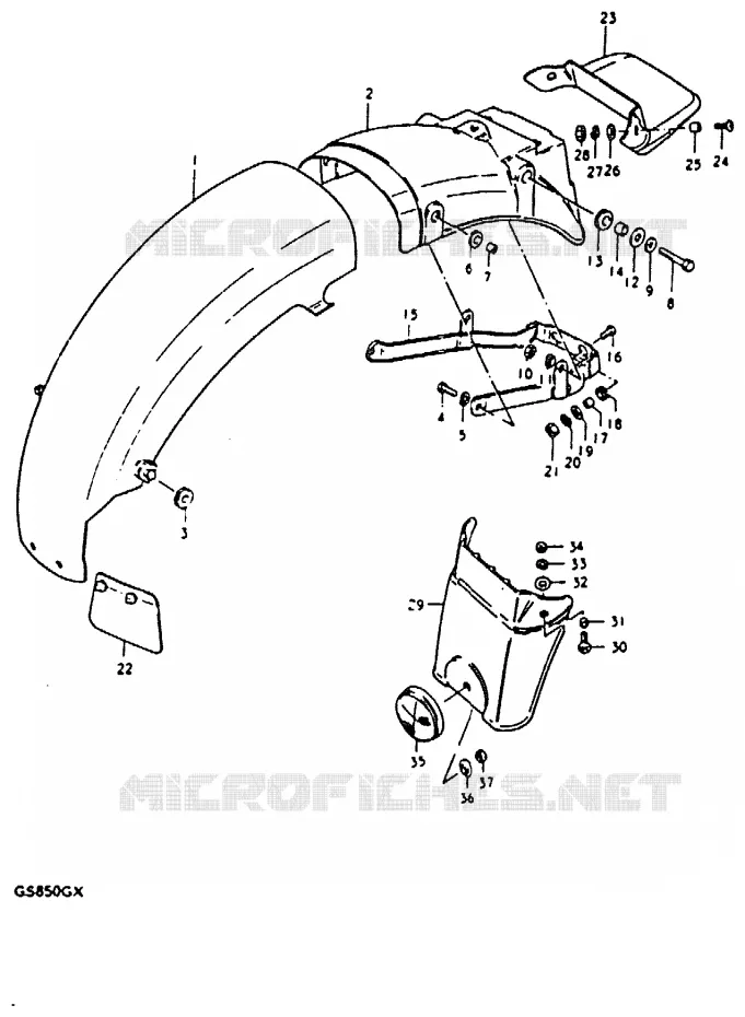 ACHTERSPATBORD Suzuki MOTO 850 GS 1980  GS850GT(T/X)