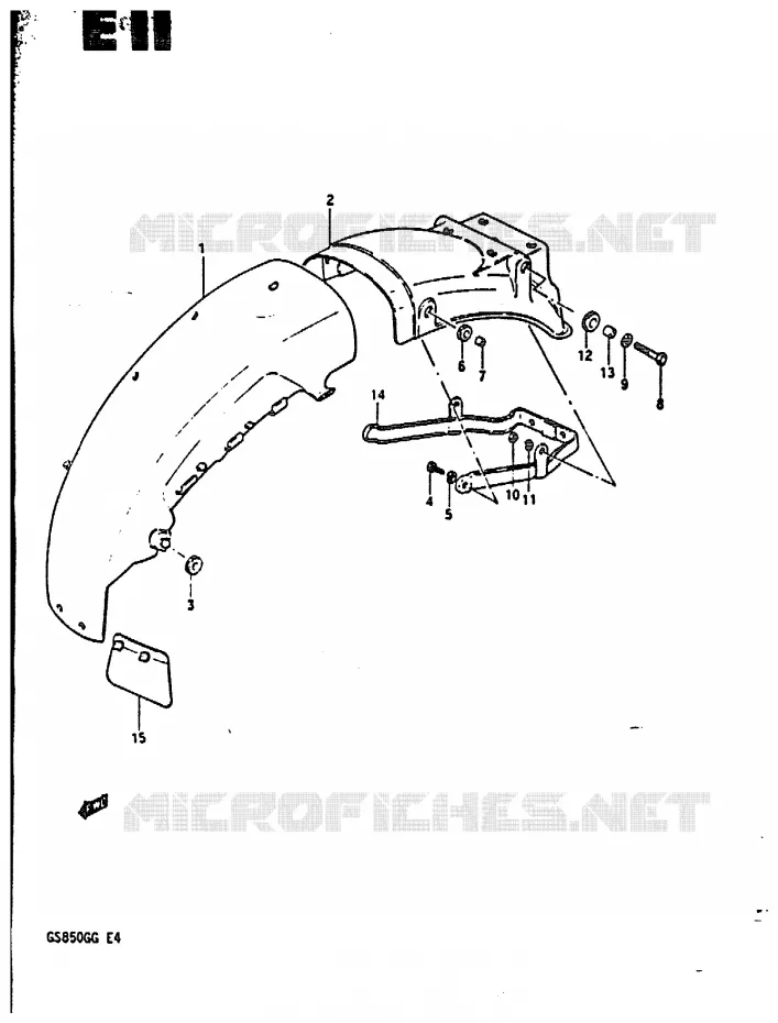 ACHTERSPATBORD Suzuki MOTO 850 GS 1986  GS850GG(E4)