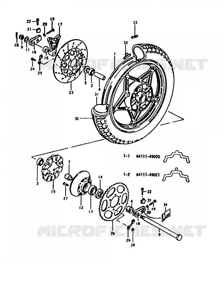 ACHTERWIEL (GS1000ET, GS1000HT) Suzuki MOTO 1000 GS 1980  GS1000ET(T)