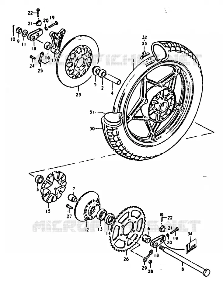 ACHTERWIEL (GS1000HC, EC, HN, EN) Suzuki MOTO 1000 GS 1979  GS1000EN(C/N)
