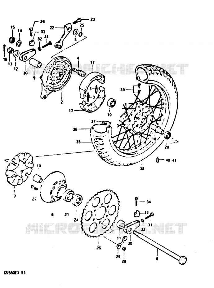 ACHTERWIEL (GS550X) Suzuki MOTO 550 GS 1981  GS550X(X)