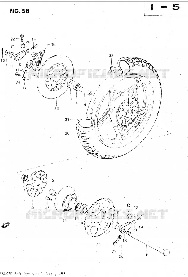 ACHTERWIEL Suzuki MOTO 500 GS-E 1983  GS500ED(Z/D)
