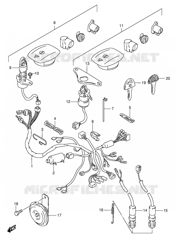 BEDRADING (GS125ESX/ESY,GS125X,GS125UX/UY) Suzuki MOTO 125 GS 1999  GS125UX(E71)