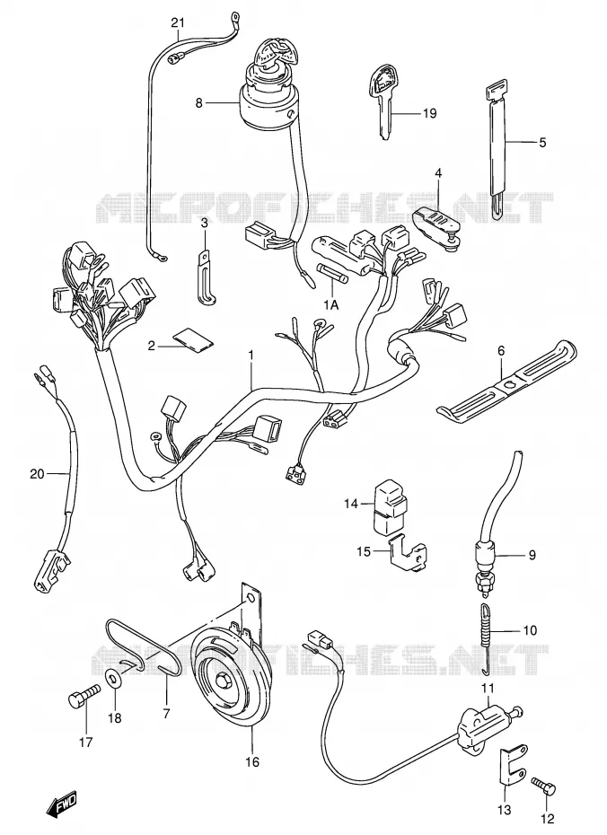 BEDRADING (MODELE N/R E30) Suzuki MOTO 125 GN 1989  GN125K(E1)