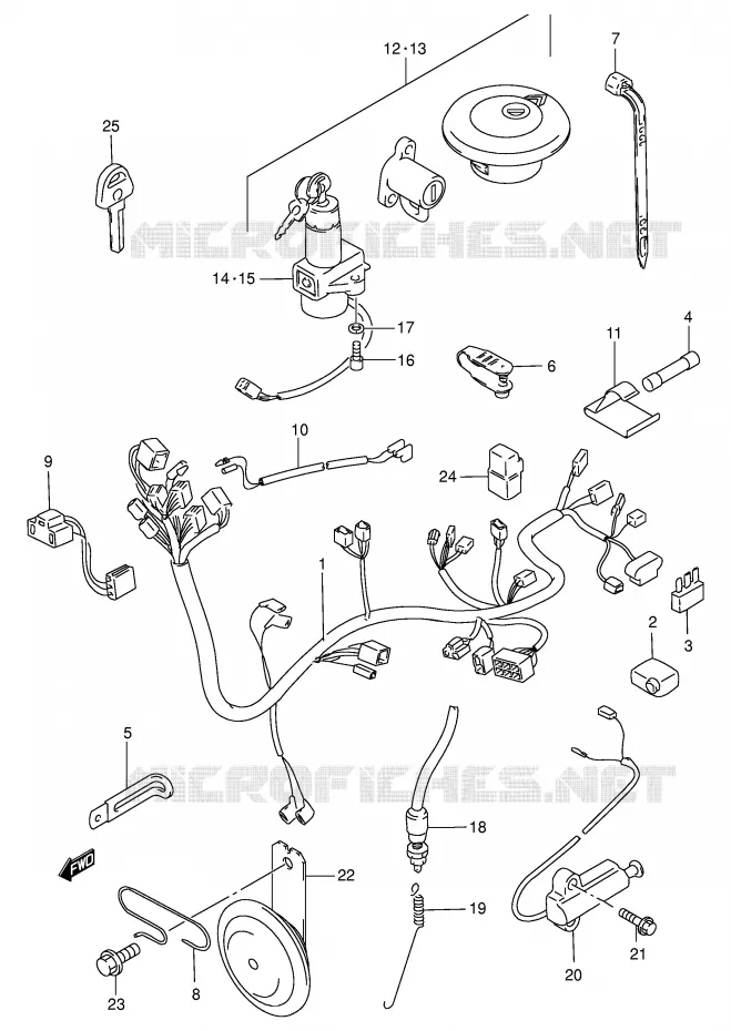 BEDRADING (MODELE Y) Suzuki MOTO 250 GN 2000  GN250Y(E2)