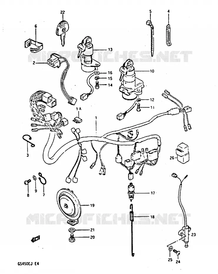 BEDRADING Suzuki MOTO 450 GS-E 1987  GS450EH(E/F/G/H/J)