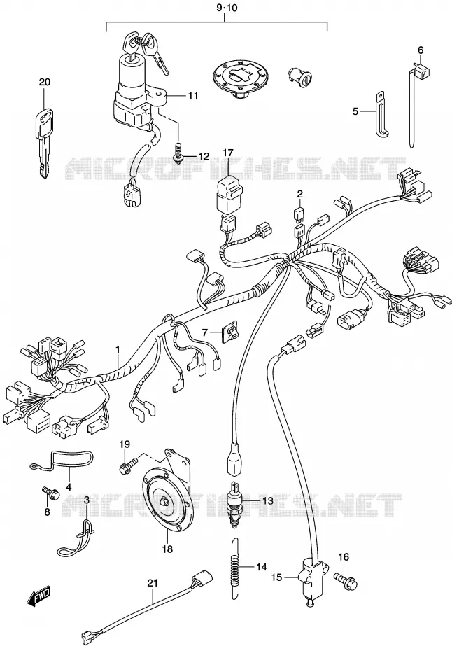 BEDRADING Suzuki MOTO 500 GS-E 2003  GS500HUK3(P19)