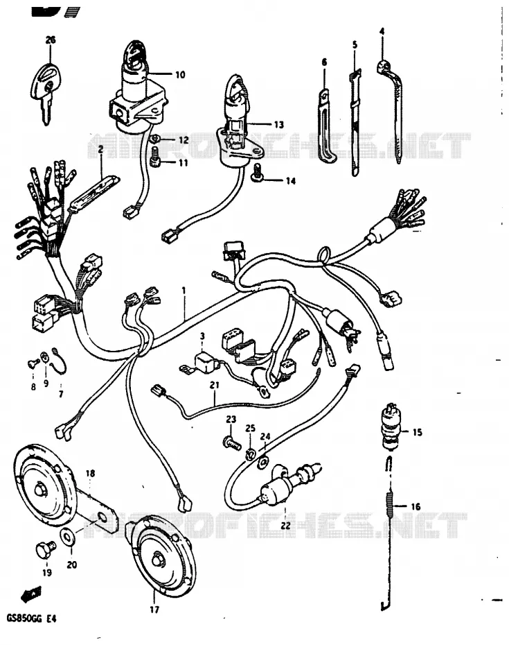 BEDRADING Suzuki MOTO 850 GS 1984  GS850GE(E4)