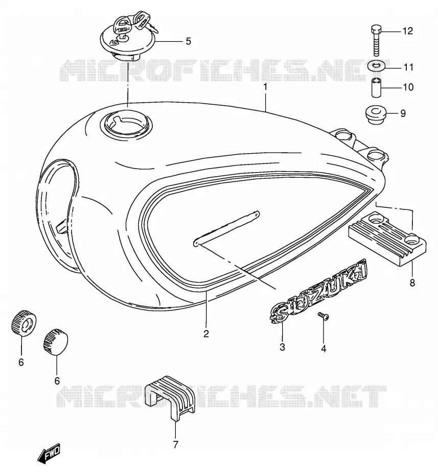 BENZINETANK (MODELE D/K/M/N/R) Suzuki MOTO 125 GN 1991  GN125M(E1)