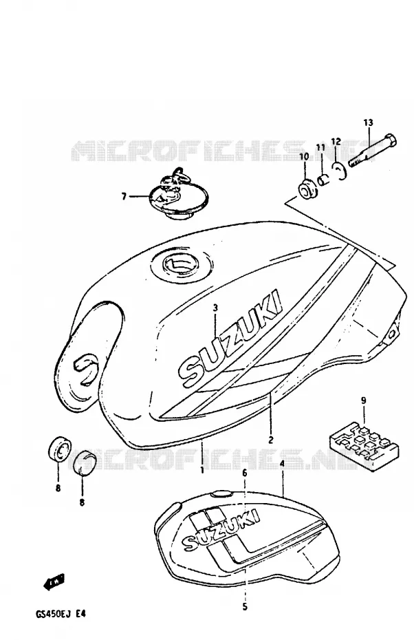 BENZINETANK (MODELE H/J) Suzuki MOTO 450 GS-S 1987  GS450SH(E/F/G/H/J)