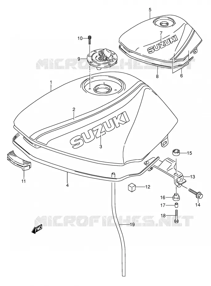 BENZINETANK (MODELE K/L) Suzuki MOTO 500 GS-E 1990  GS500EL(E2)