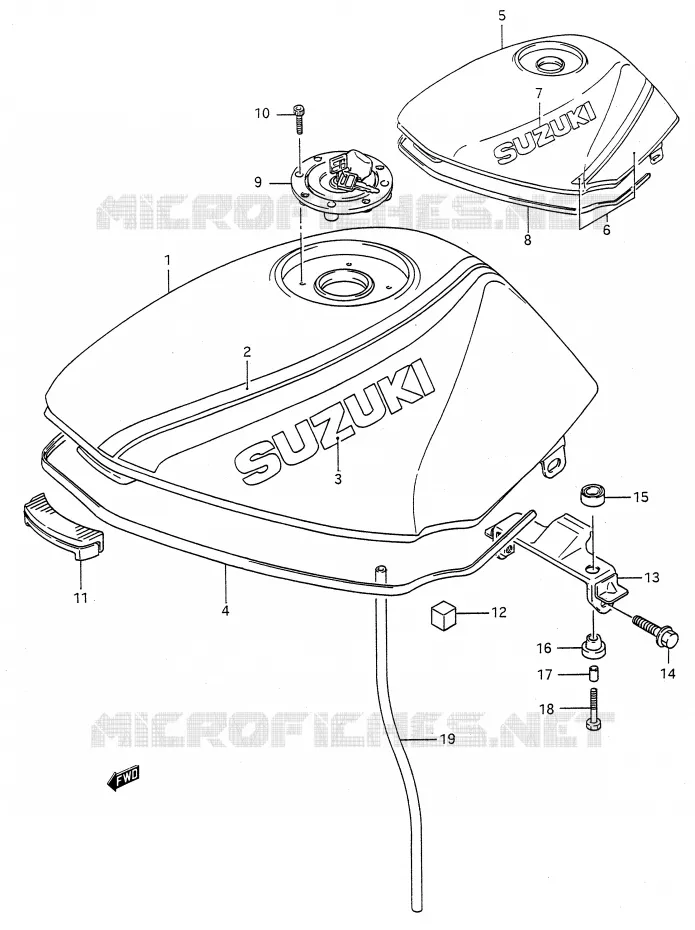 BENZINETANK (MODELE K/L) Suzuki MOTO 500 GS-E 1995  GS500ES(E28)