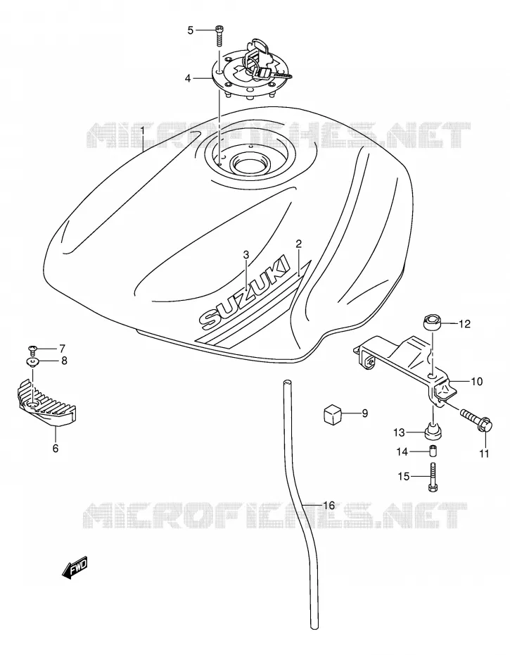 BENZINETANK (MODELE K1) Suzuki MOTO 500 GS-E 2002  GS500HUK2(E2)