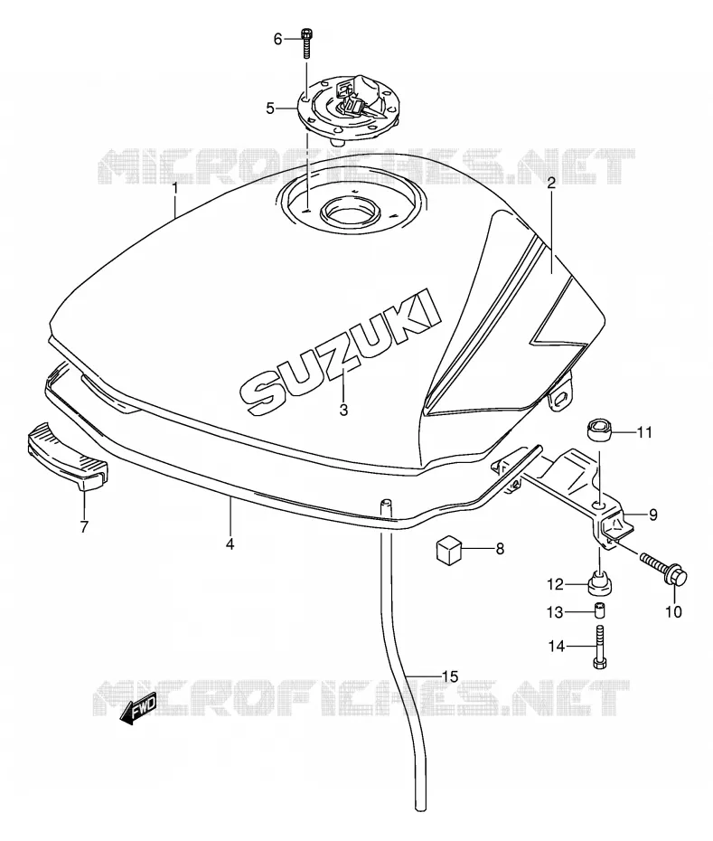 BENZINETANK (MODELE M) Suzuki MOTO 500 GS-E 1990  GS500EL(E2)