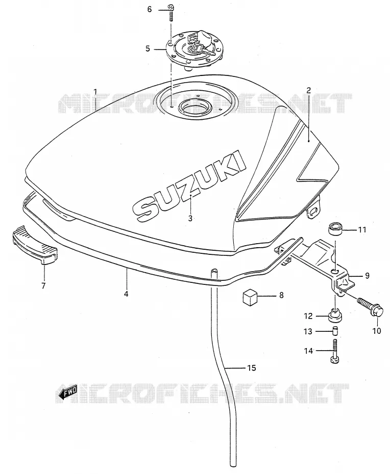 BENZINETANK (MODELE M) Suzuki MOTO 500 GS-E 1995  GS500ES(E28)