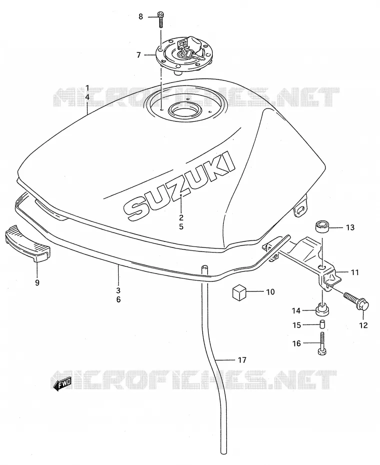 BENZINETANK (MODELE R/S/T) Suzuki MOTO 500 GS-E 1994  GS500EUR(E28)