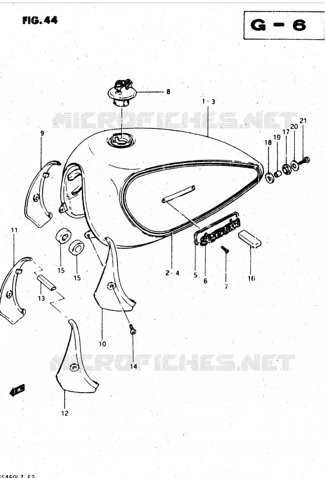 BENZINETANK (MODELE T) Suzuki MOTO 450 GS-L 1999  GS450LX(E2)