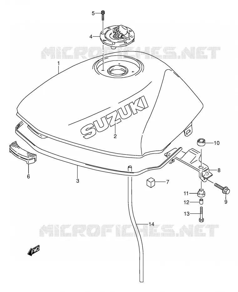 BENZINETANK (MODELE T) Suzuki MOTO 500 GS-E 1995  GS500EUS(E2)