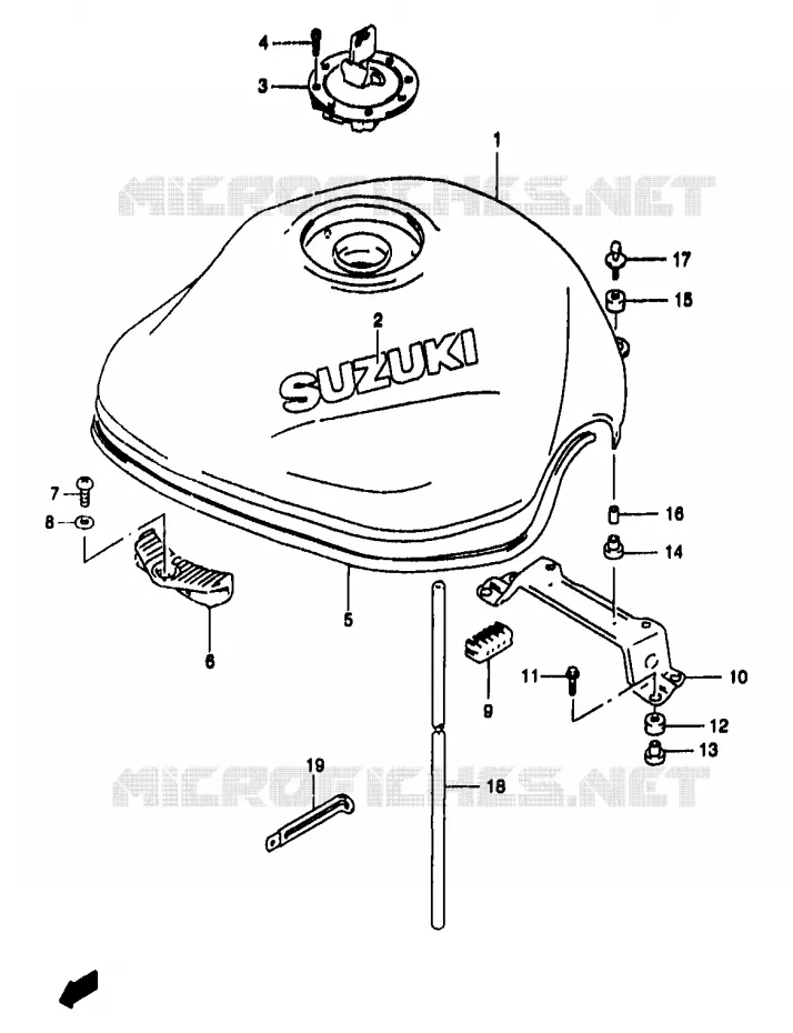 BENZINETANK (MODELE W/X) Suzuki MOTO 1200 BANDIT 1999  GSF1200SAX(T/V/W/X/Y)
