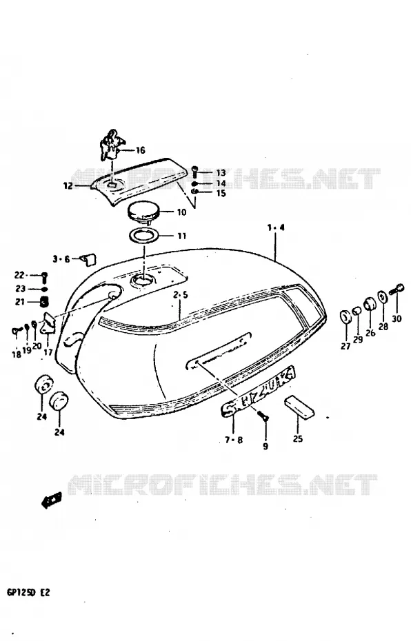 BENZINETANK (MODELE X) Suzuki MOTO 125 GP 1999  GP125UX(X/D)