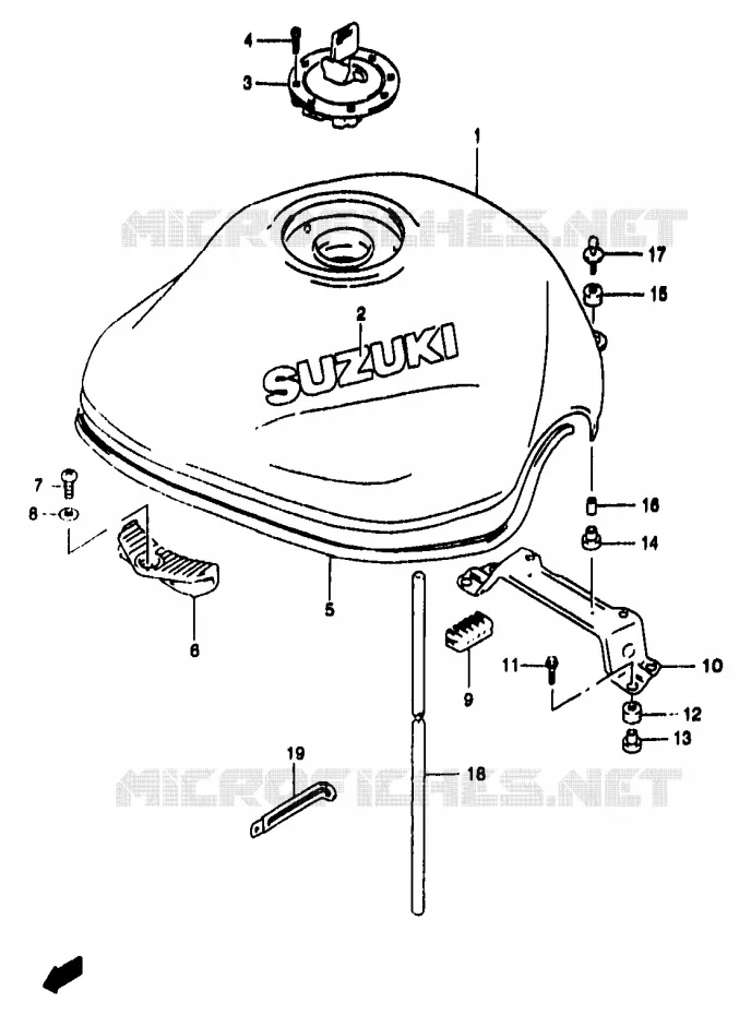 BENZINETANK (MODELE Y) Suzuki MOTO 1200 BANDIT 1997  GSF1200V/GSF1200SV/GSF1200SAV